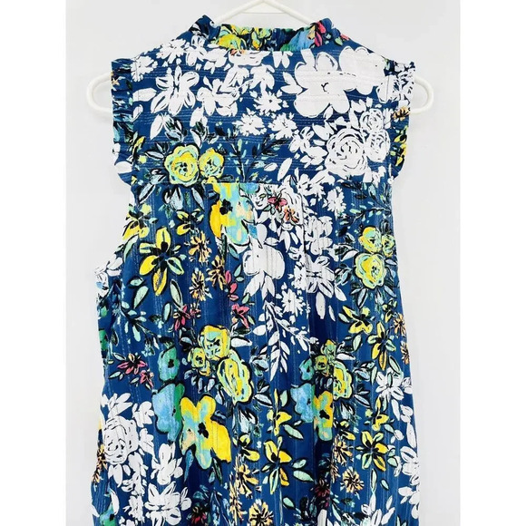 London Times Women's Ruffle Neck and Sleeveless Armhole Tiered Popover Dress L - Picture 11 of 14